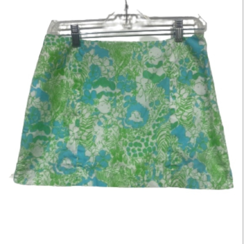 Lilly Pulitzer “It’s a Zoo” Lime and Blue Skort Size 0